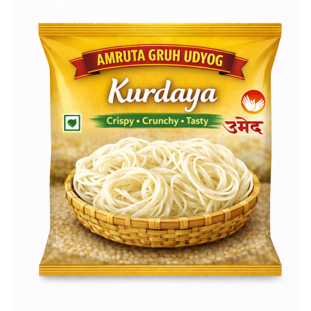 AMRUTA GRUH UDYOG Kurdai Pack of 1000 gm Traditional Sun Dried Crispy Maharashtrian Snack Light Homemade Taste
