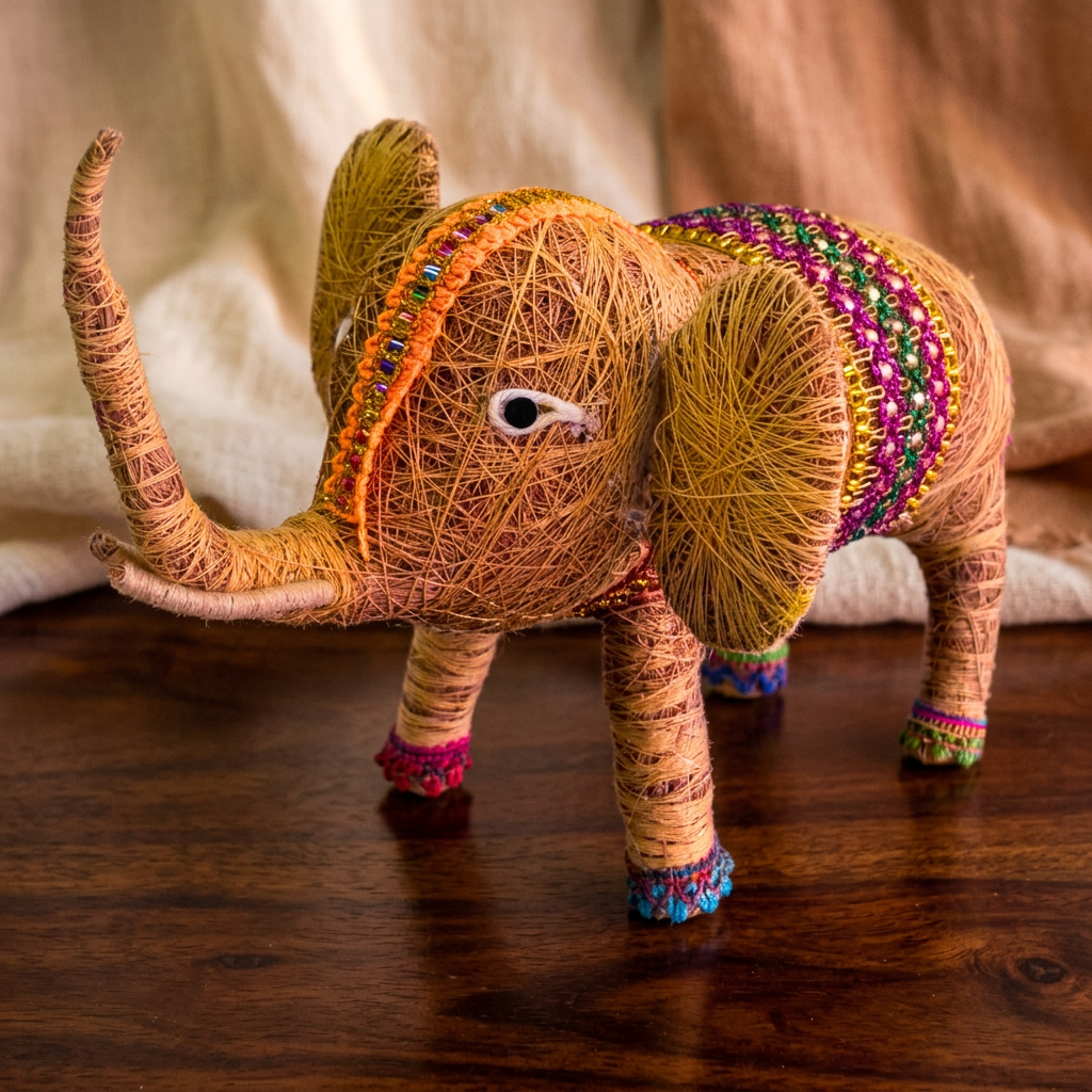 YASHASWINI MAHILA PG - Elephant Showpiece Made from Coconut Tree Wood | Natural, Pure, Traditional, Handmade | 1