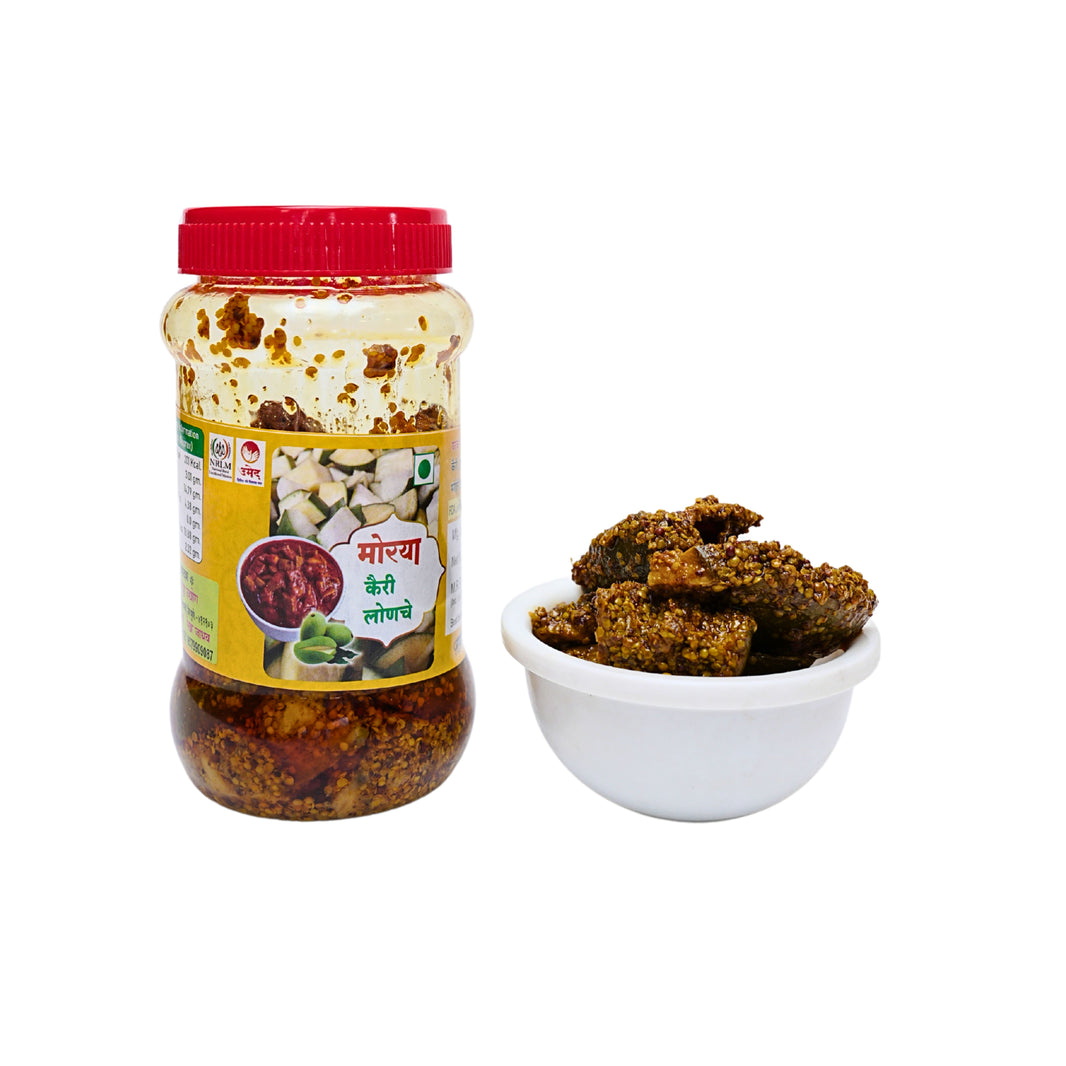 MORYA, Aambat Tikhat Kairi Lonche - Spicy Raw Mango Pickle, Natural Ingredient, No Artificial Essence, Pack of 500 gms