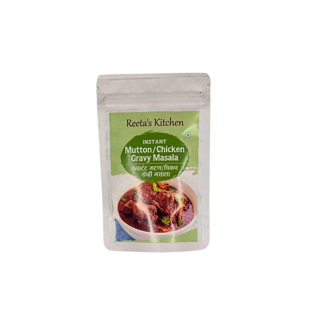 REETA"S KITCHEN Instant Mutton & Chicken Gravy Masala, Hirkani SHG, Made by Natural Ingredients, No Artificial Chemicals, Pack of 40 gm