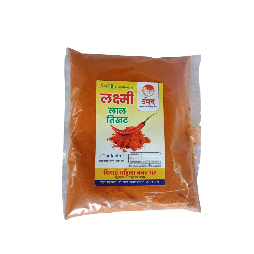 Lakshmi Red Chilli Powder, Lal Tikhat, Bhimai SHG, No Added Colours & No Preservatives, Pack Of 500 gm
