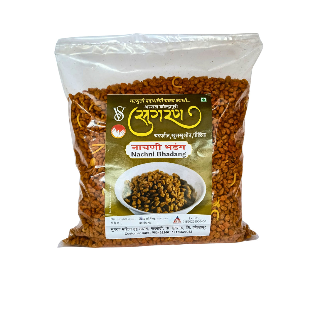 SUGRAN FOODS, Nachani Bhadang, Made By Natural Ingredients, No Artificial, Flavour, Pack of 500 gm