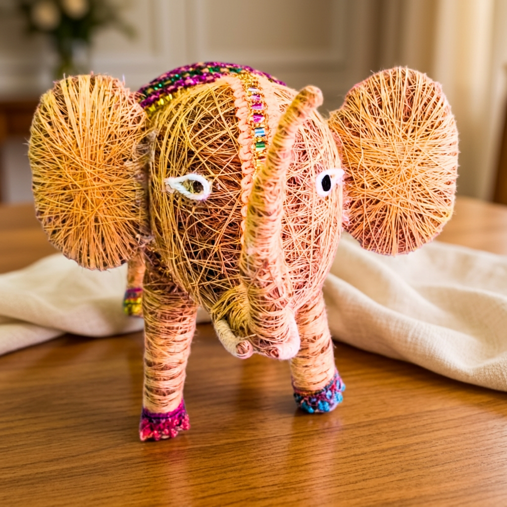 YASHASWINI MAHILA PG - Elephant Showpiece Made from Coconut Tree Wood | Natural, Pure, Traditional, Handmade | 1