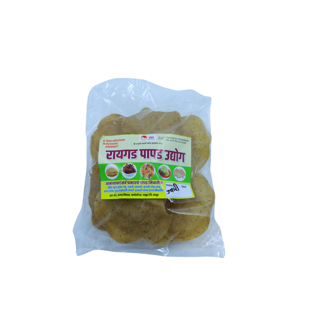 RAYGAD, Jowar Papad, Handmade, Shri Swami Samartha SHG, High-Quality Ingredients, Crispy, Flavor, Pack of 200 gms