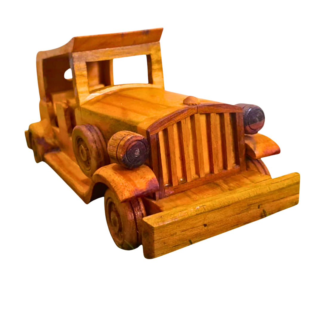 CHOUNDESWARI MAHILA SHG, KUNDAL ShowPiece Vintage Car Wooden Craft (Car Old) Handmade with care, Authentic taste, Preservative-free Pack of 1 Piece