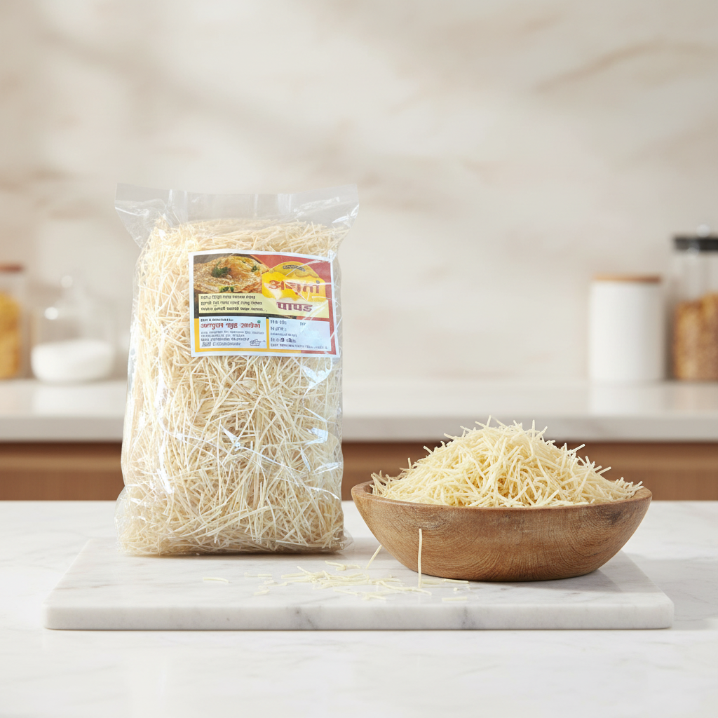 AMRUTA GRUH UDYOG Shevai Pack of 1000 gm Traditional Vermicelli Light Texture Nutritious Homemade Ingredient Daily Cooking Use
