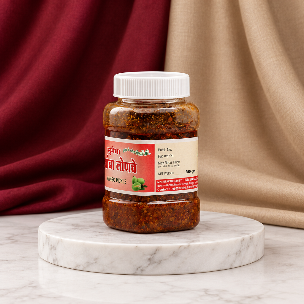 VARDHINI, Mango pickle, Sumedha Gruh,Natural, ingredient, no artificial essence, pack of 250 gms