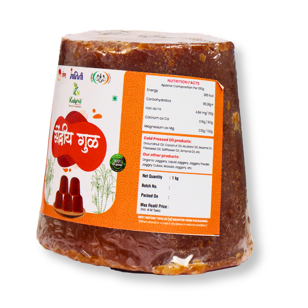 KALPNIL Pure Deshi Gul Jaggery, Samarth Mahila Bachat Gat, Natural, Chemical Free, 1000gm