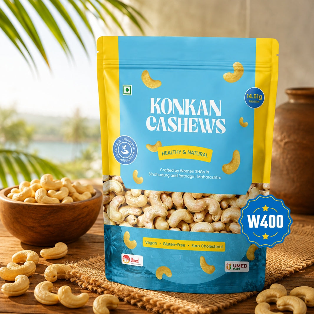 UMEDMART Konkan Whole W400 Cashew Nuts, 500 g | No Added Preservatives