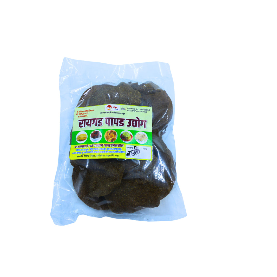 RAYGAD, Bajra Papad, Handmade, Shri Swami Samartha SHG, High-Quality Ingredients, Crispy, Flavor, Pack of 200 gms