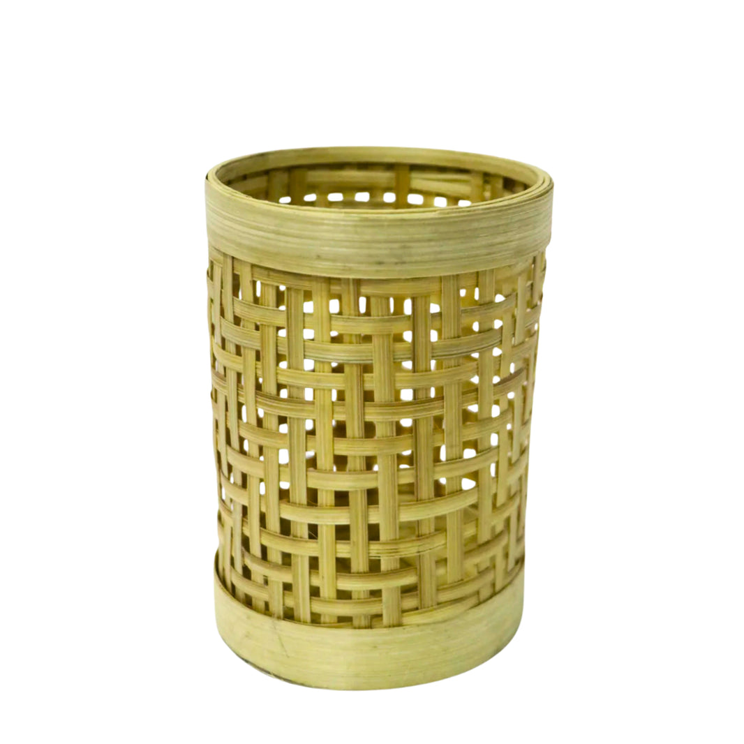 DIKSHA BAMBOO ART, Bamboo Pen Stand, Natural Wood, Local Craftsmanship