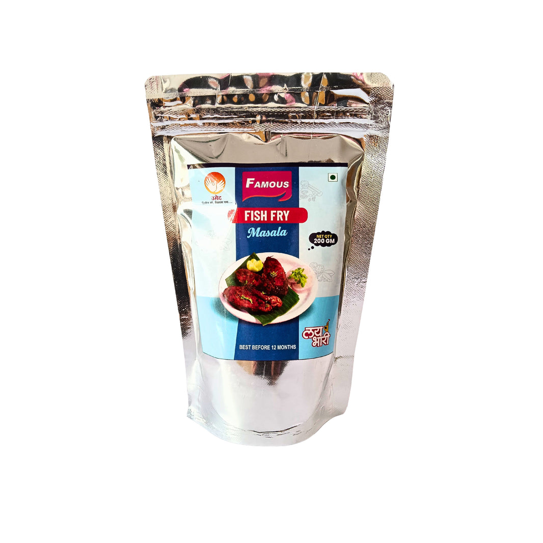 FAMOUS Fish Fry Masala, Made By Natural Ingredients, Labbaik SHG, No Artificial Flavour, Pack of 200 gm