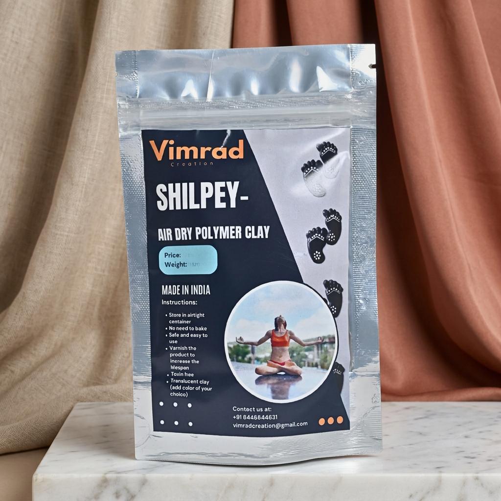VIMRAD CREATION – Shilpy air dry Polymer clay - Smooth air dry texture, Easy to shape, Ideal for craft projects - Pack of 50 gm
