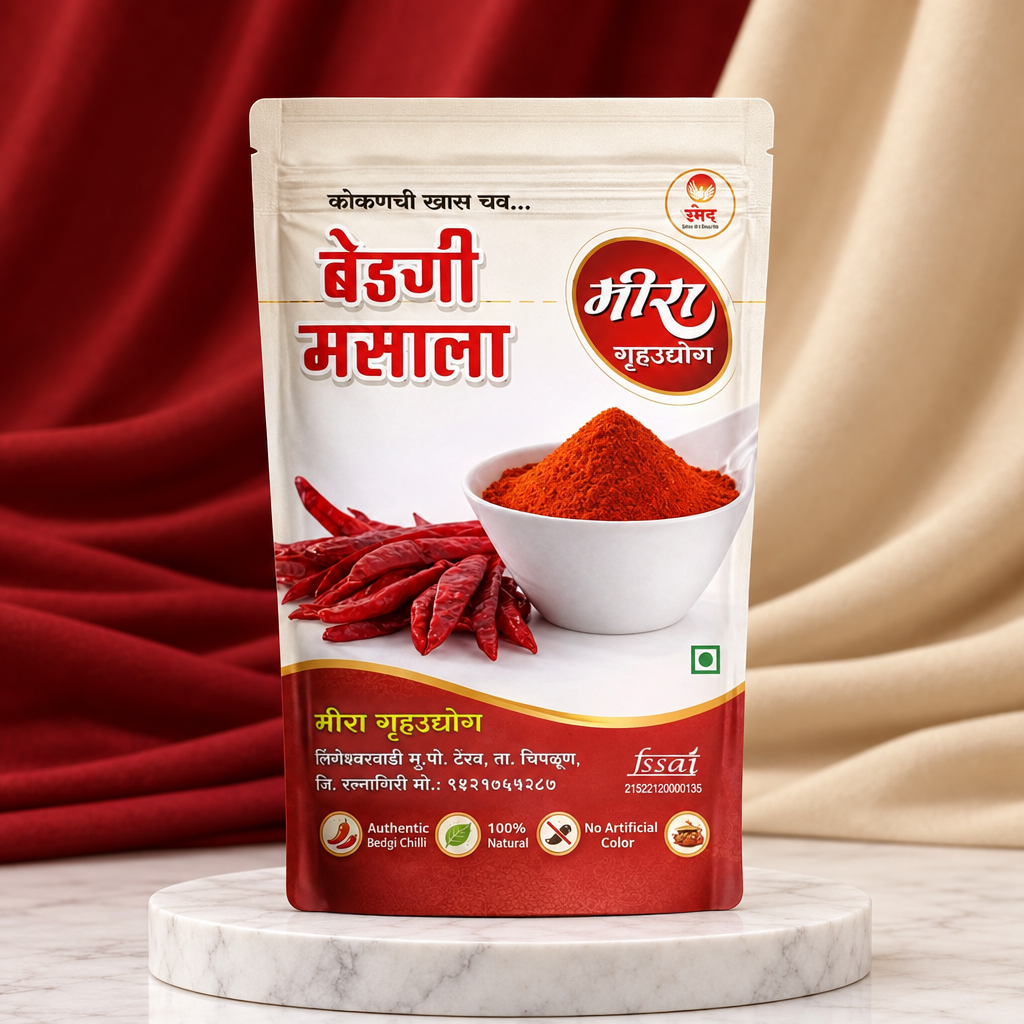 Meera Bedgi Mirchi Powder Mild Red Chilli Spice for Colour and Balanced Heat Traditional SHG Made Kitchen Essential Pack of 500 gm