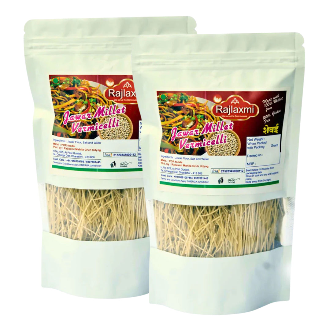 RAJLAXMI Jowar Vermicelli Pack of 200 gm X 2 Pack - Nutritious Sorghum Sevaiya Traditional Millet Healthy Kitchen Ingredient Light Quick Cooking Food