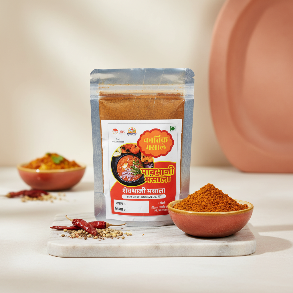 KARTIK MASALE Shevabhaji Masala Pack Of 250gm Traditional Spice Blend Rich Aroma Authentic Maharashtrian Cooking Premium Quality