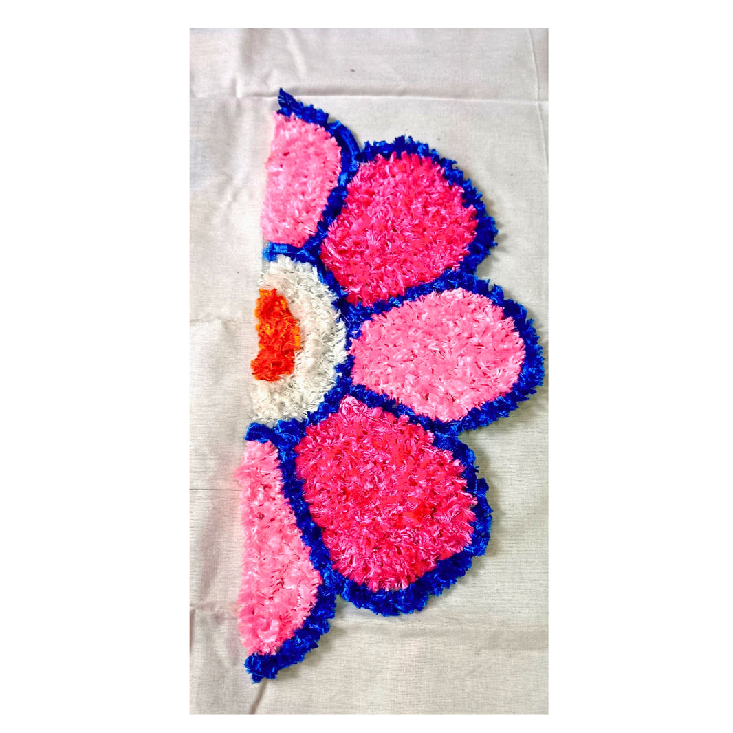 DEVLEKAR BANDHU Half Flower Mat Rangoli Type 1 Pack Of 1 Item Decorative Festive Floor Decor