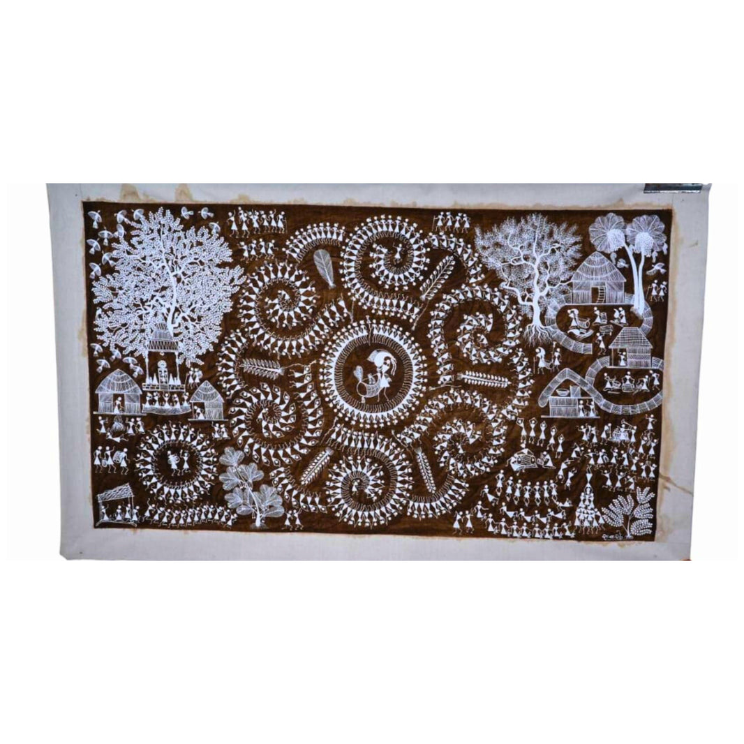 WARLI ARTS Warli Painting Without Frame 1H Painting | Handcrafted with Love, Long-Lasting Freshness, Safe for Daily Use, Pure Ingredients | Pack of 1pc