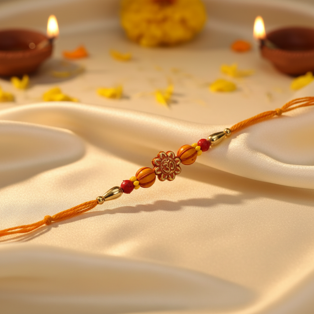 Aadarsh, Handcrafted Floral Beaded Rakhi, Local Craftsmanship, Pack Of 1
