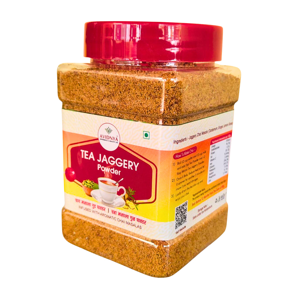 AHILYA MAHILA SHG, AVIDNYA FOODS Tea Jaggery Powder Handmade with Care, Authentic Taste, Preservative-Free Pack of 250gm