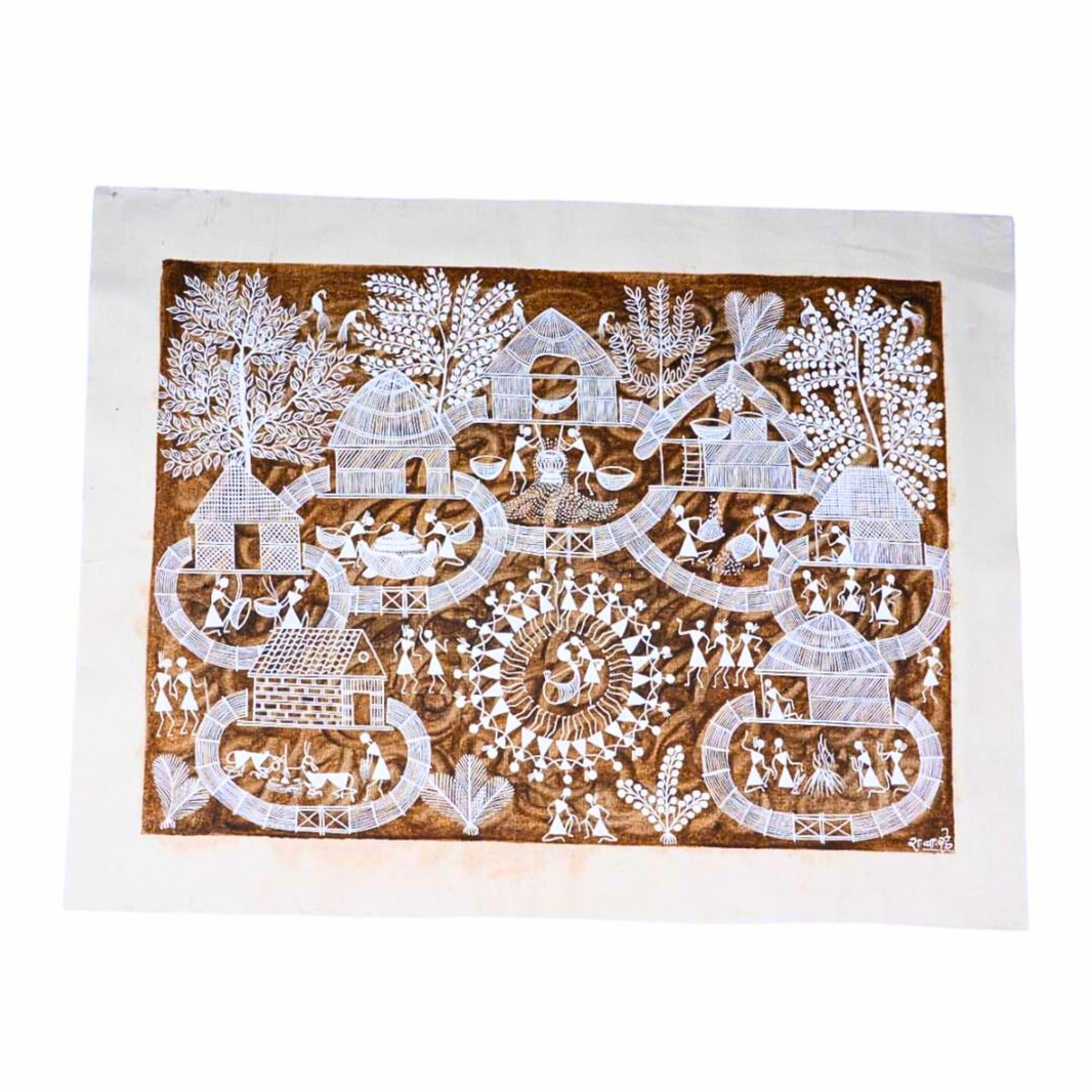 WARLI ARTS Warli Painting Without Frame 1K Painting | Authentic Taste, Handmade with Care, Preservative-Free, Perfect for Gifting | Pack of 1pc