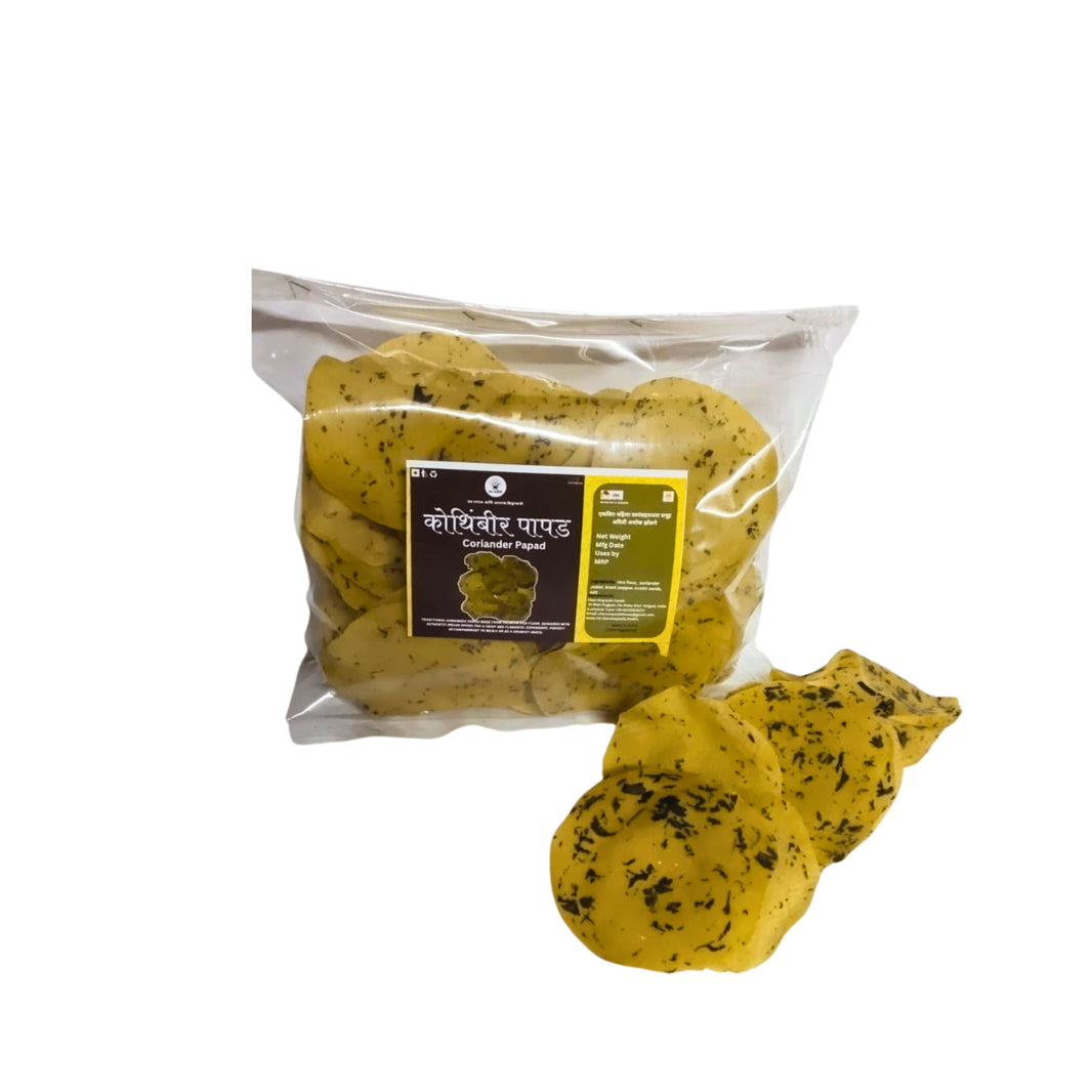RAYERI Kothimbir Papad Pack Of 200gm Coriander Flavoured Traditional Crispy Papad