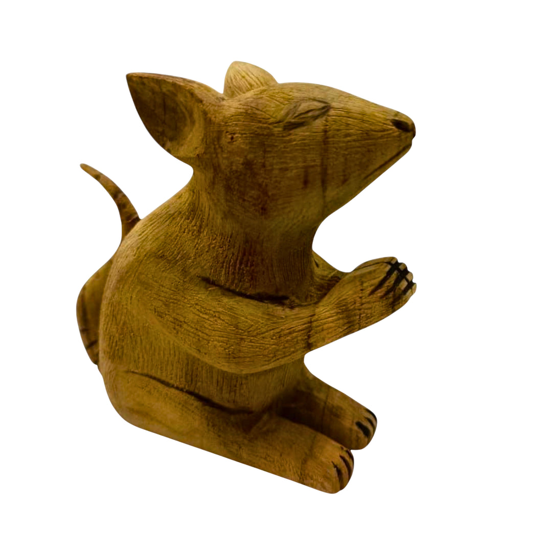CHOUNDESWARI MAHILA SHG, KUNDAL ShowPiece Mouse Wooden Craft (Mushak) Handmade with care, Authentic taste, Preservative-free Pack of 1 Piece