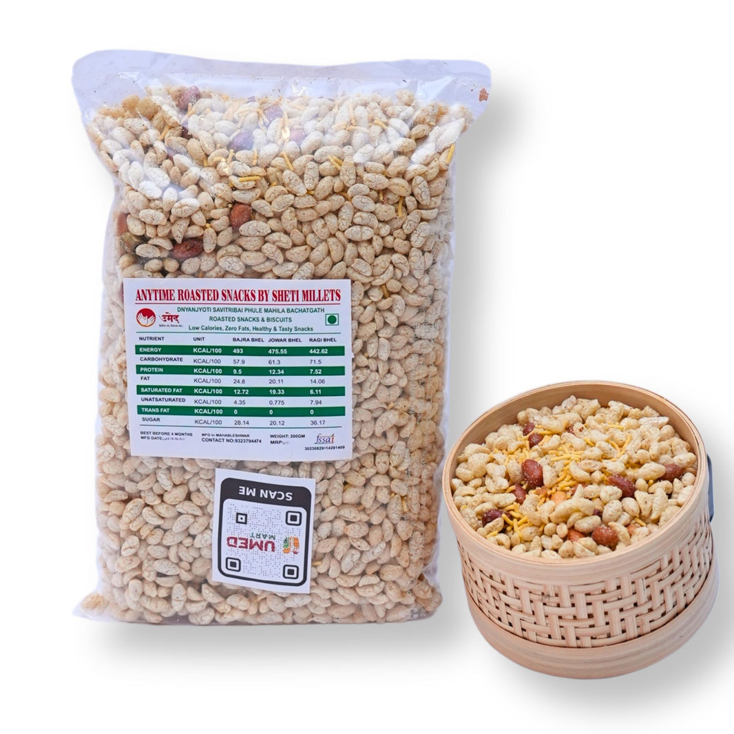 SHETI MILLET, Roasted Jowar Bhel, Made By Natural Ingredients, No Artificial Flavours, Pack of 200 gms