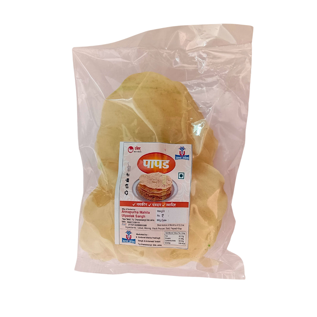 ANNAPURNA, Wheat Rice Papad, Handmade with High-Quality Ingredients, Crispy, Flavor, Pack of 100 gms