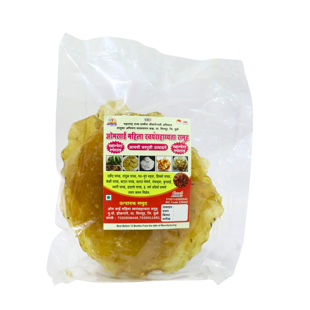 OM SAI, Jowari Papad, Made By Natural Ingredients, No Artificial Chemicals, Pack of 250 gm
