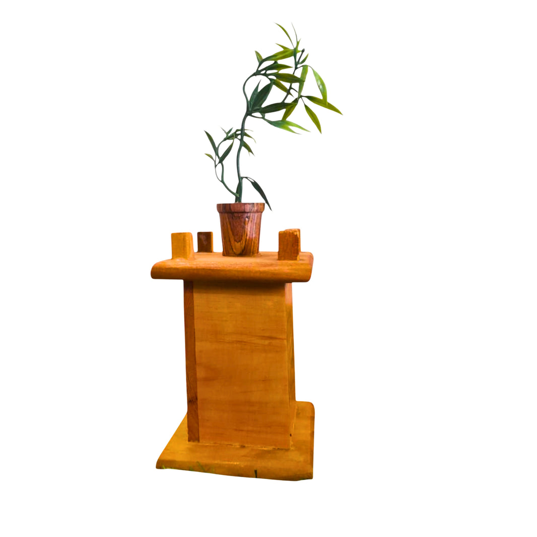 CHOUNDESWARI MAHILA SHG, KUNDAL ShowPiece Tulsi Wooden Craft Handmade with care, Authentic taste, Preservative-free Pack of 1 Piece