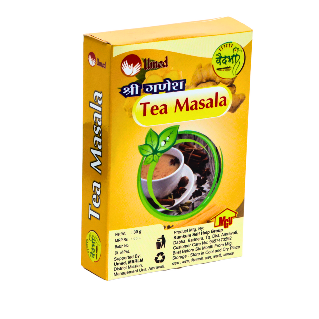 SHRI GANESH Tea Masala, Kumkum SHG, Made By Natural Ingredients, No Artificial Chemical, Pack of 30 gm
