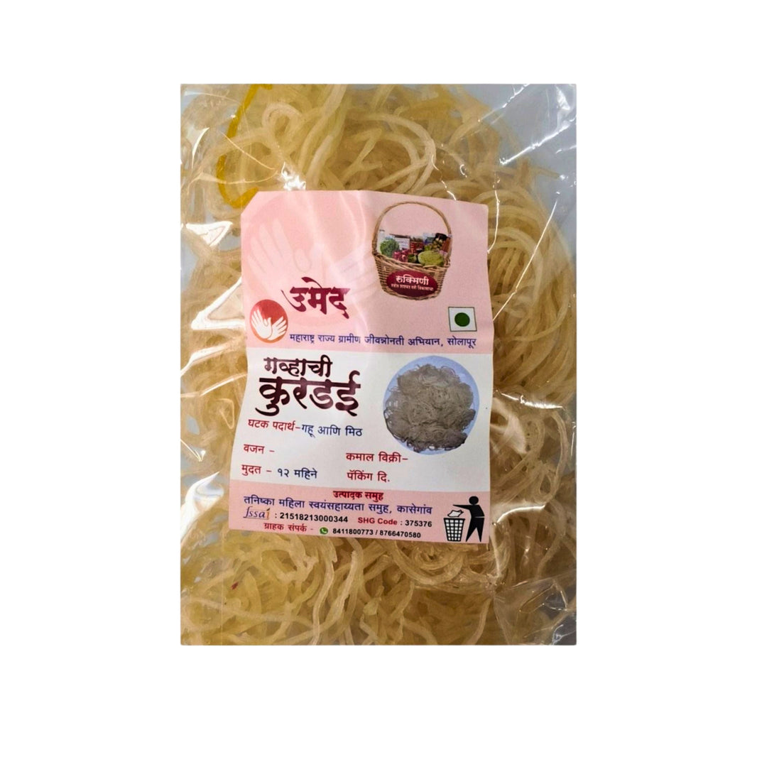 TANISHKA Kurdai Traditional Fermented Wheat Snack Crispy After Frying Light And Tasty Side Dish Authentic Maharashtrian Preparation 1000 gm