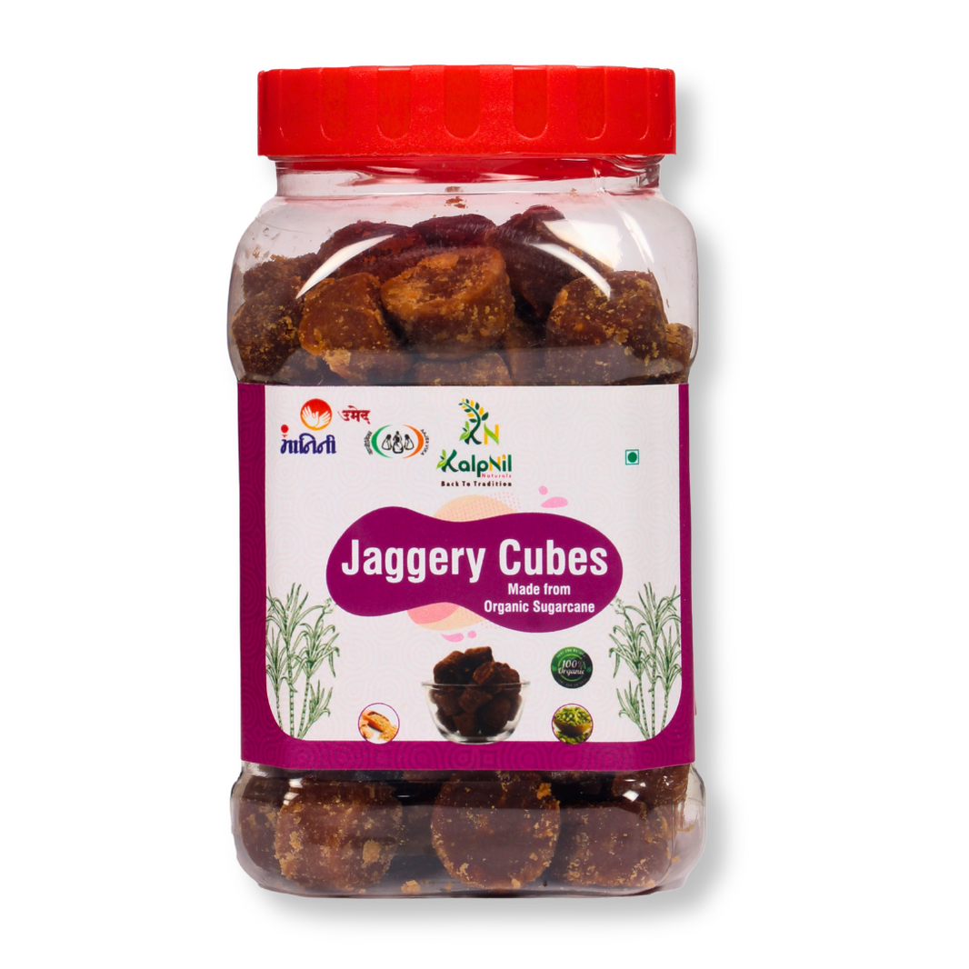 KALPNIL Pure Deshi Gul Jaggery Cubes,Samarth Mahila Bachat Gat, Natural, Chemical Free, 500gm