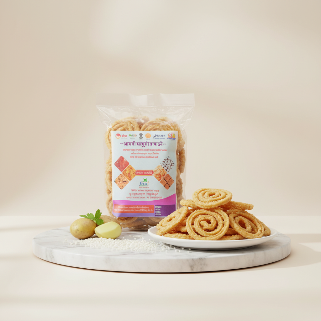 UNNATI PAPAD Shabudana Batata Chakali Pack Of 1000gm Traditional Fasting Snack Crispy Homemade Ready To Eat Authentic Taste