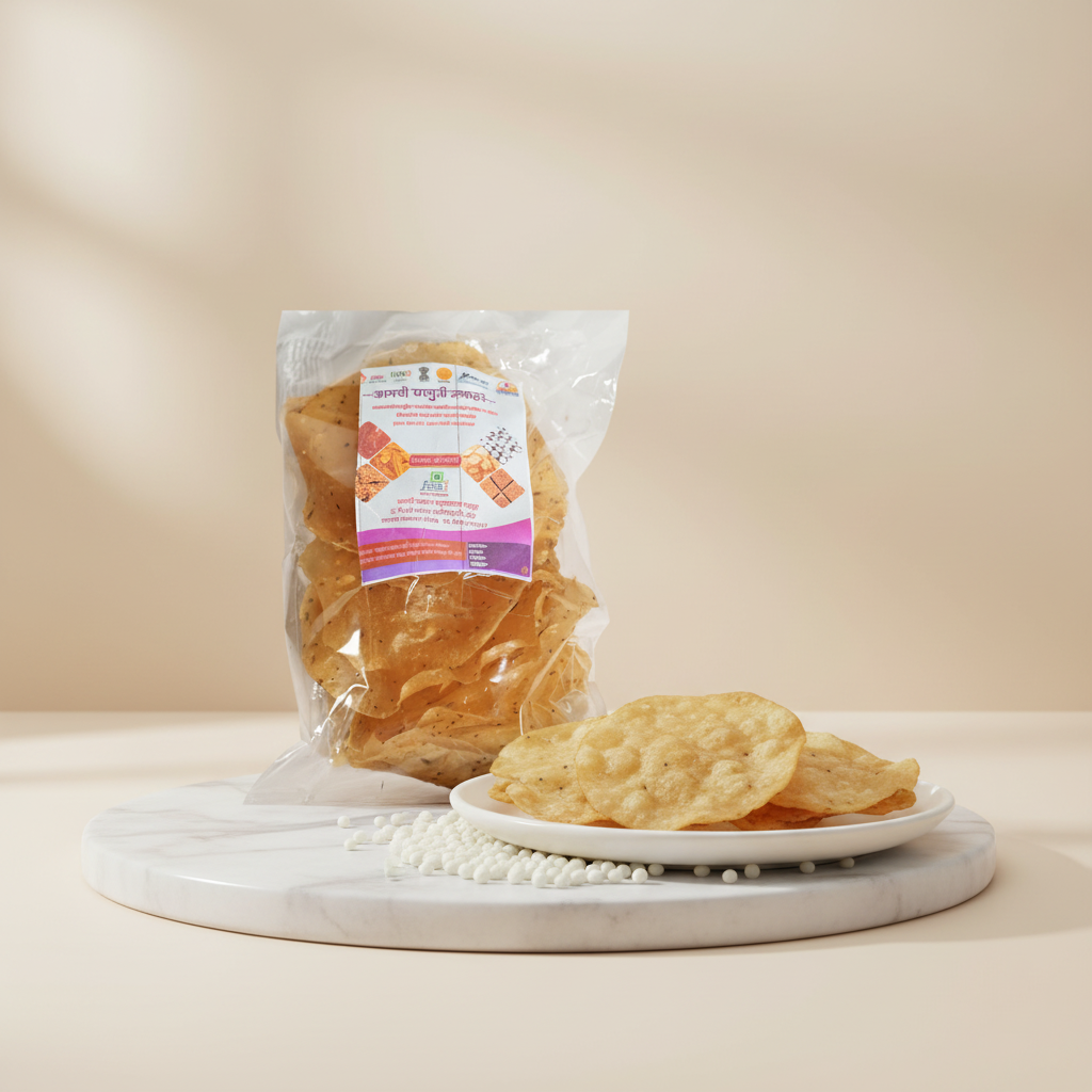 UNNATI PAPAD Shabudana Papad Pack Of 1000gm Traditional Fasting Papad Ready To Fry Crispy Homemade Authentic Taste