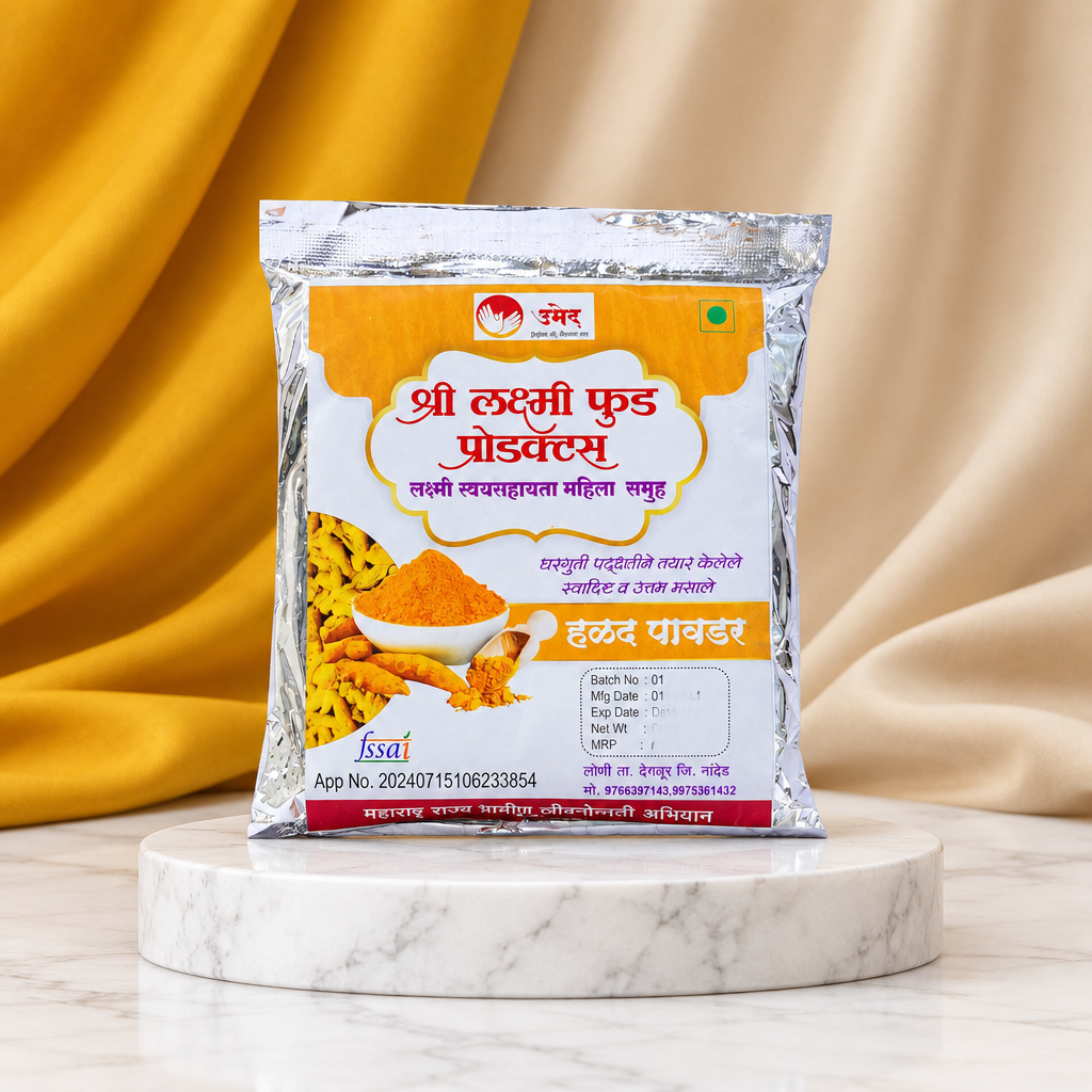 SRI LAXMI FOODS, Turmeric Powder, Premium Quality, Natural Healthly, pack of 500 gms