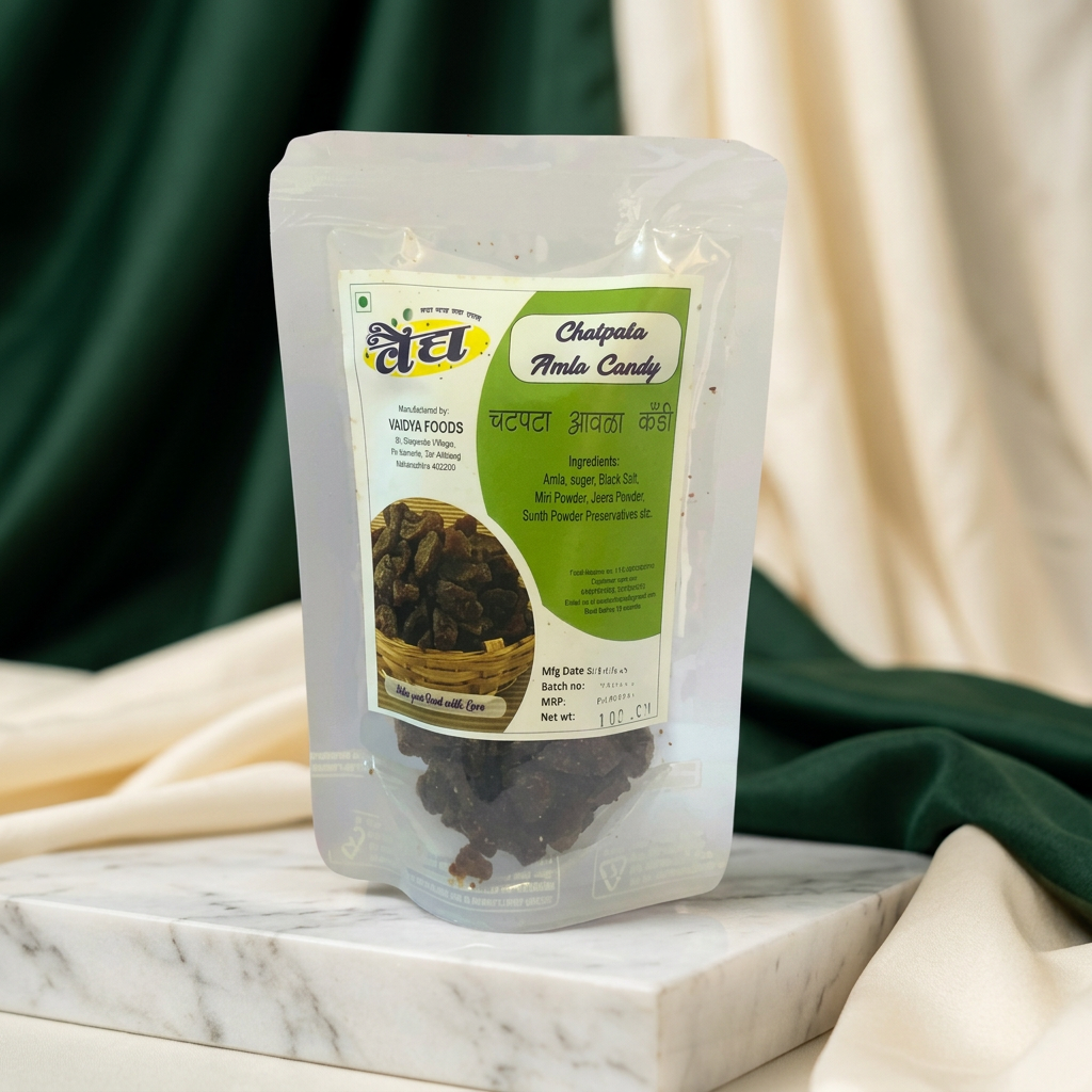 VAIDYA, Sweet And Sour Amala Candy, Made By Natural Ingredients, No Artificial Flavour, Pack of 100 gm