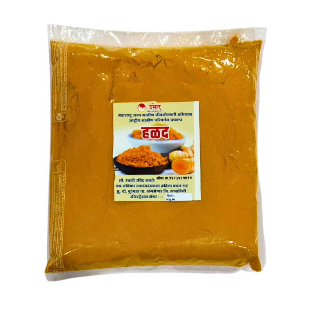 Jay Ambika Turmeric Powder Haldi Spice Bright Colour Strong Aroma Daily Cooking Essential Finely Ground SHG Prepared Quality Pack of 500 gm