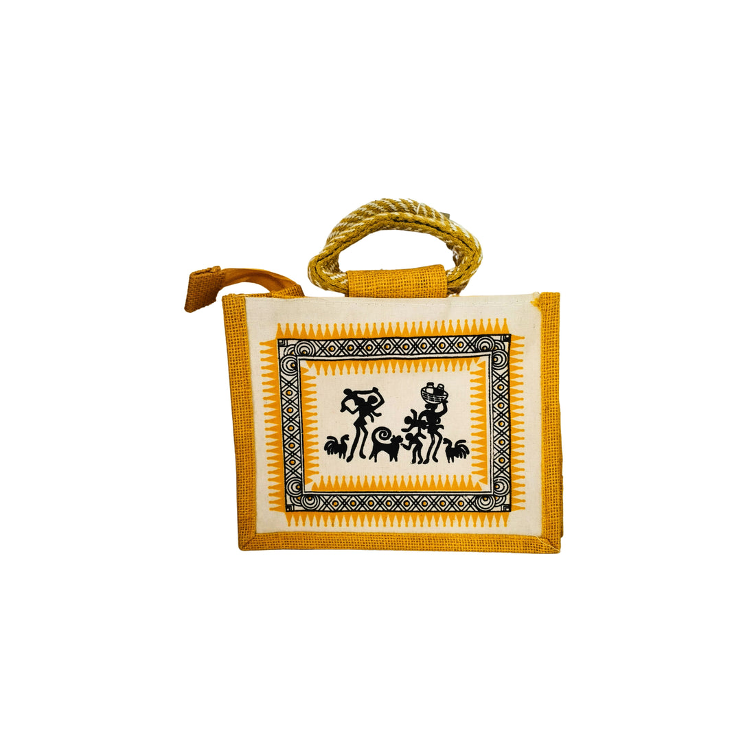 RANI HIRAI Small Jute Hand Bag Jute Hand Bag S Pack Of 1pcs Lightweight Eco Friendly Reusable Carry Bag Authentic Quality