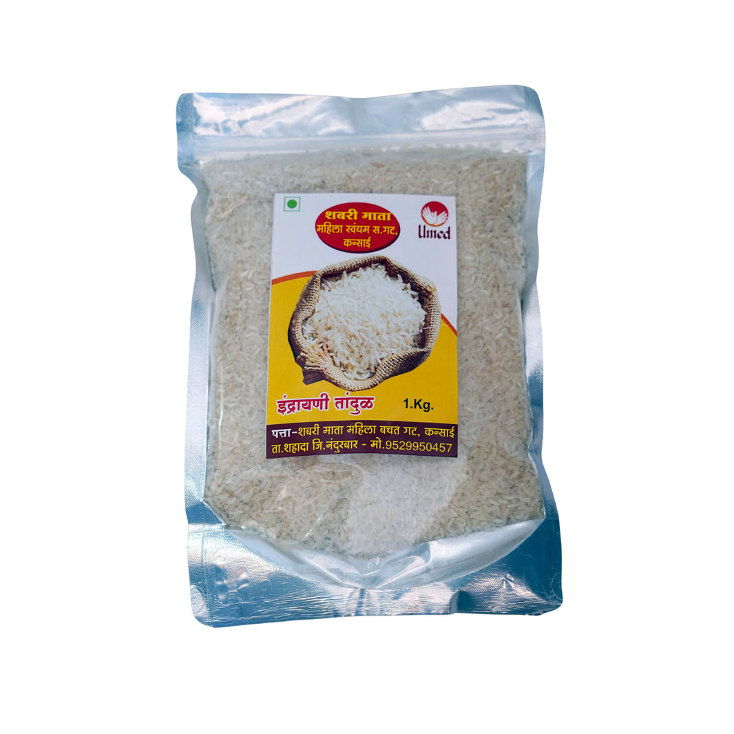 SHABARI Indrayani Tandul Rice Pack of 1000 gm Aromatic Traditional Rice Soft Fluffy Daily Meal Rice