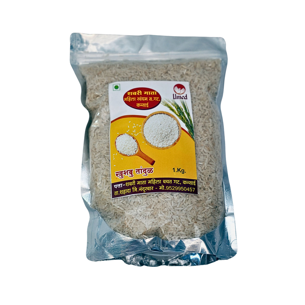 SHABARI Khushabu Tandul Rice Pack of 1000 gm Aromatic Fragrant Rice Soft Fluffy Daily Meal Rice