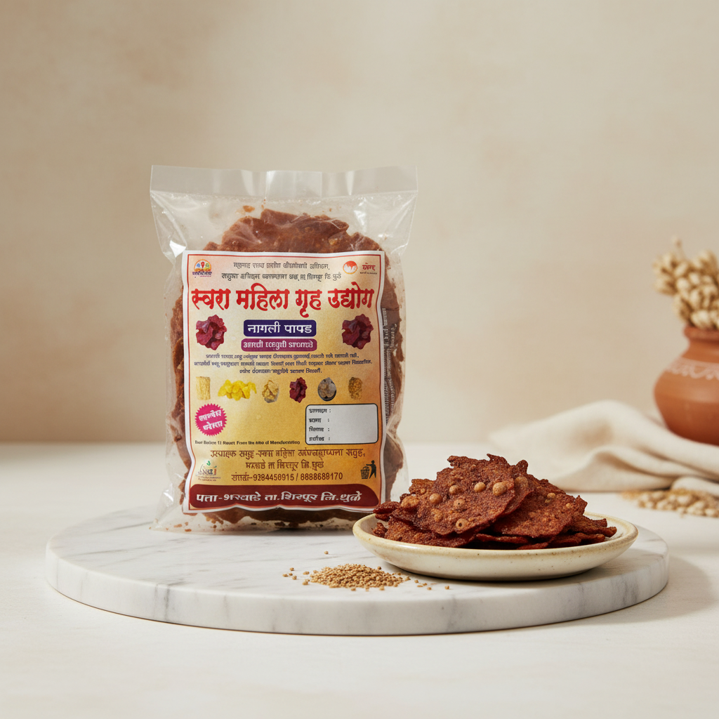 SWARA Nagali Papad Pack Of 1000gm Traditional Ragi Papad Ready To Fry Crispy Homemade Authentic Taste Premium Quality