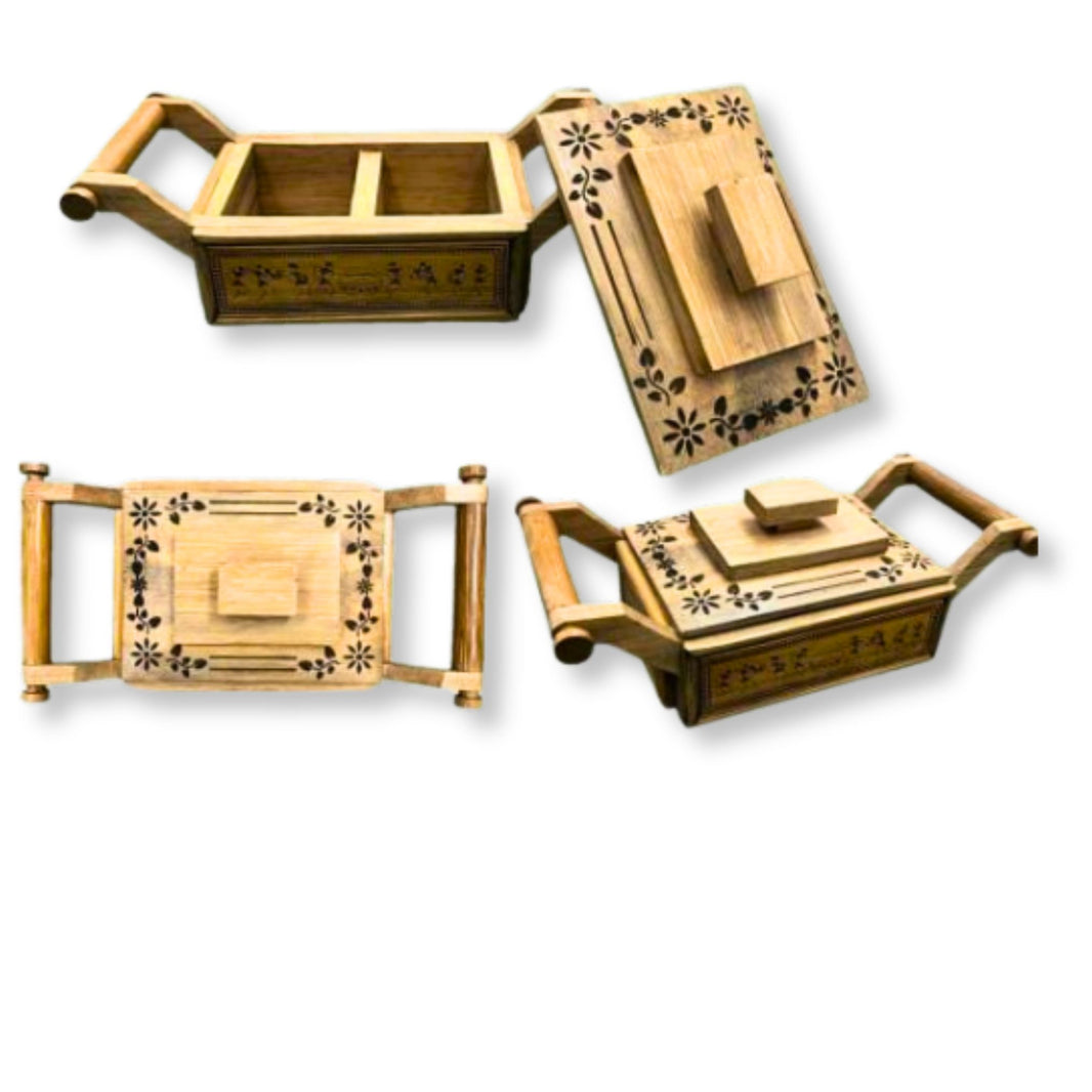 MANIKADEVI, Pan Box, Natural Wood, Local Craftsmanship,Pack of 200 gm