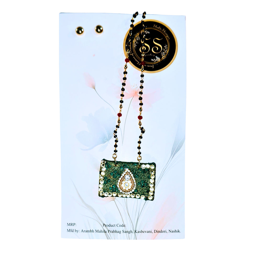 SHAKTI SHRUNGAR CLF – square Paithani Mangal Sutra | Premium Quality, Handmade with Care, Authentic, Durable | Pack of 1 PCS