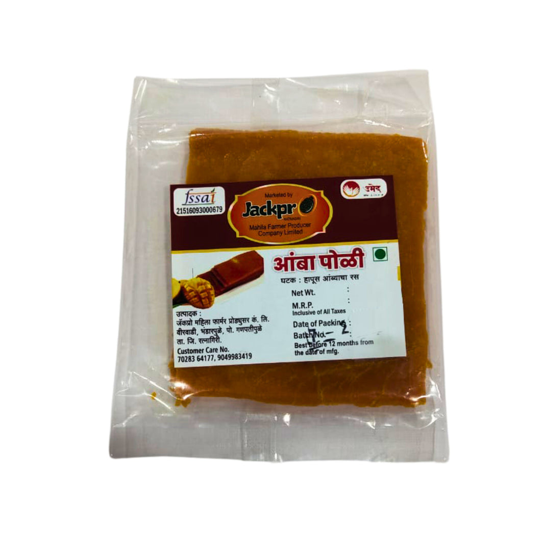 JACPRO Mango Poli Traditional Amba Poli Aam Papad Fruit Roll Sweet Tangy Chewy Snack Sun Dried Mango Pulp Pack of 100 gm