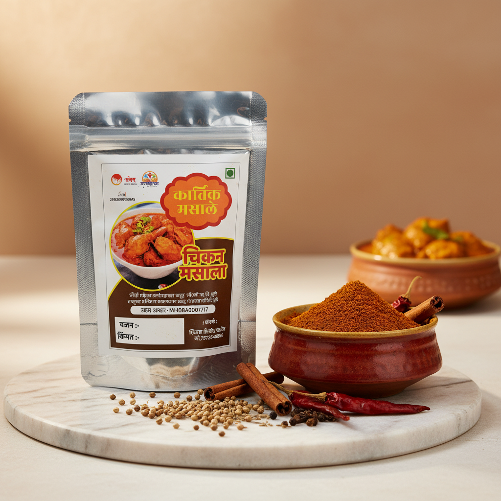 KARTIK MASALE Chikan Masala Pack Of 250gm Traditional Chicken Spice Blend Rich Aroma Authentic Cooking Premium Quality
