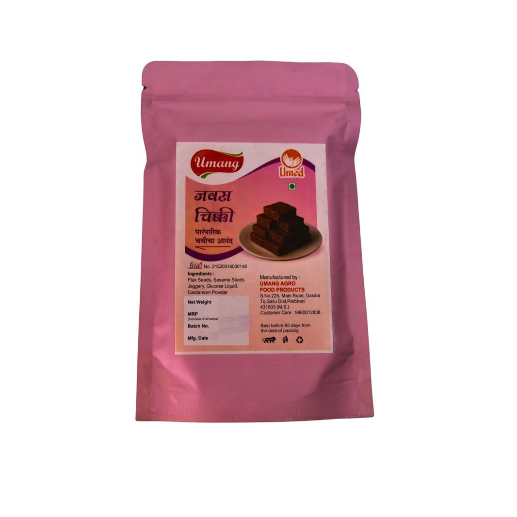 UMANG Javas Chikki Pack Of 180g Flaxseed Jaggery Traditional Sweet Nutritious Crunchy Snack