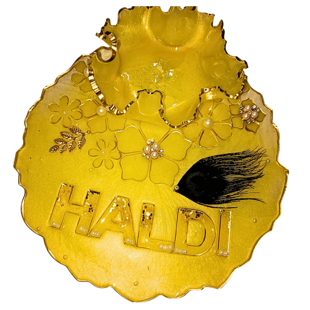 LAXMI MATA – Haldi Plate (Resin Material) | Premium Quality, Handmade with Care, Authentic, Durable | Pack of 1 Pics