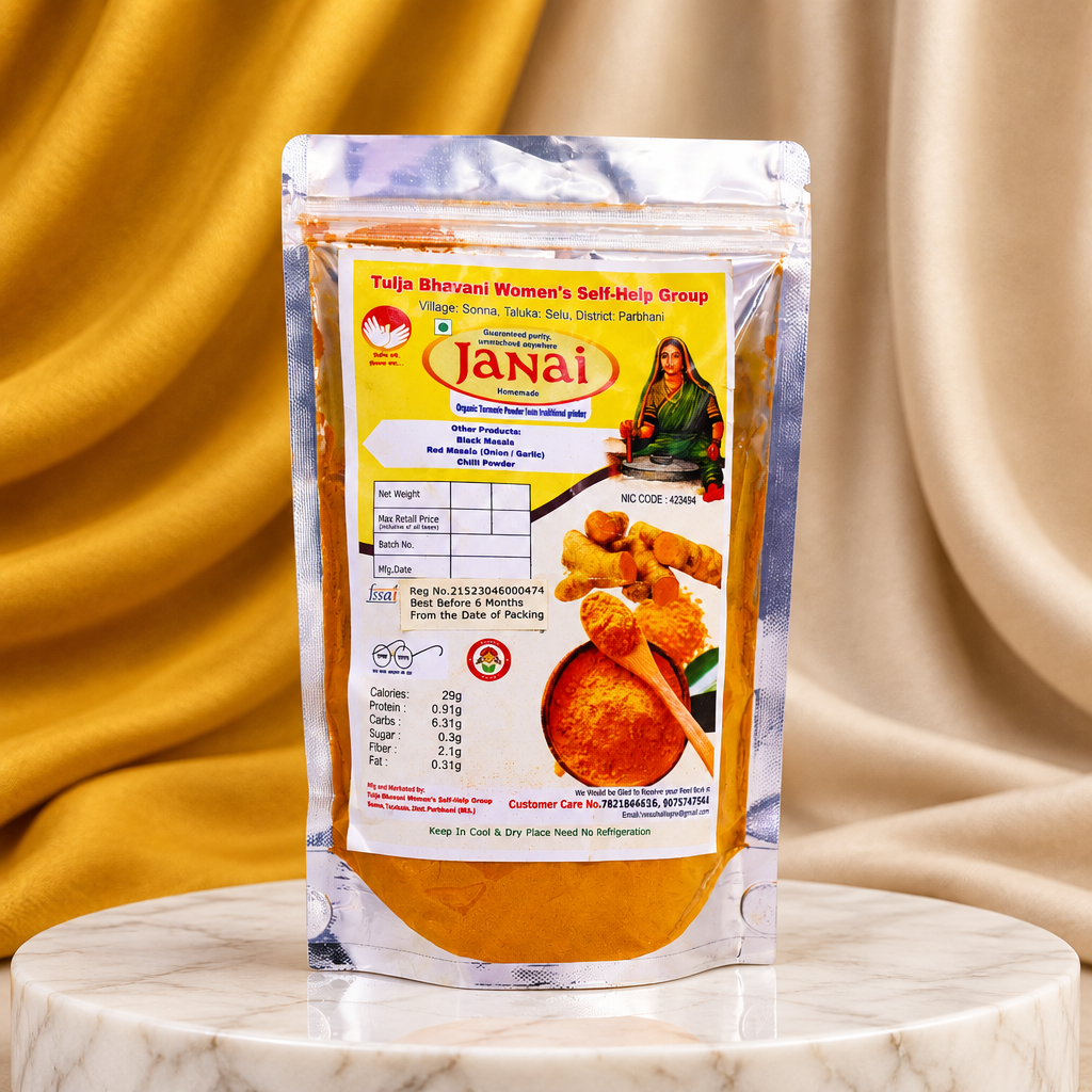 TULAJA JANAI Organic Turmeric Powder Pack Of 500g Natural Spice Rich Color Traditional Culinary Ingredient